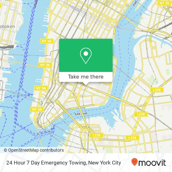 24 Hour 7 Day Emergency Towing map