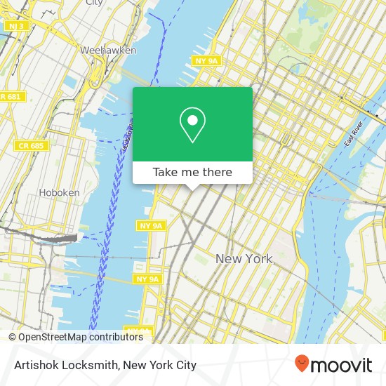 Artishok Locksmith map