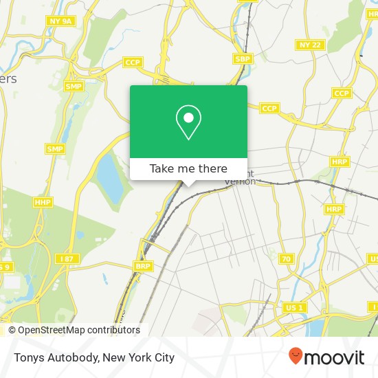 Mapa de Tonys Autobody