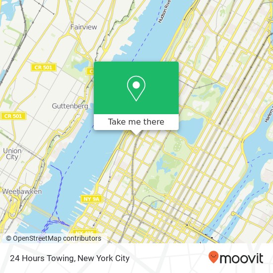 24 Hours Towing map