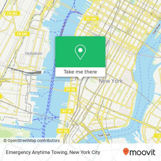Emergency Anytime Towing map