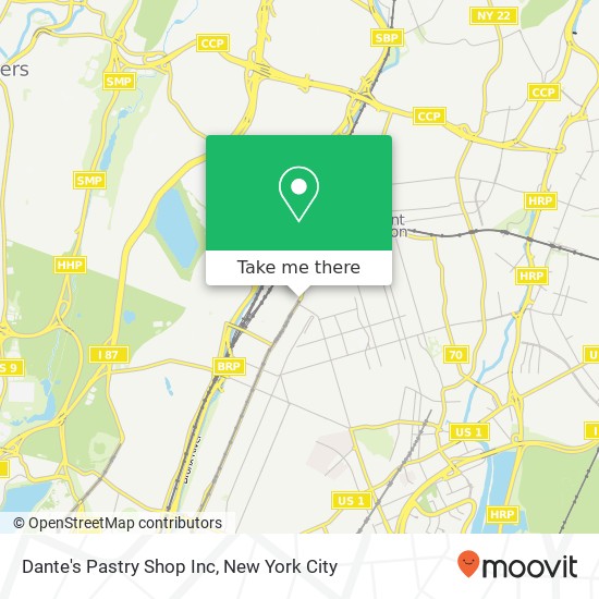 Mapa de Dante's Pastry Shop Inc