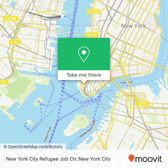 New York City Refugee Job Ctr map