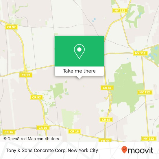 Mapa de Tony & Sons Concrete Corp