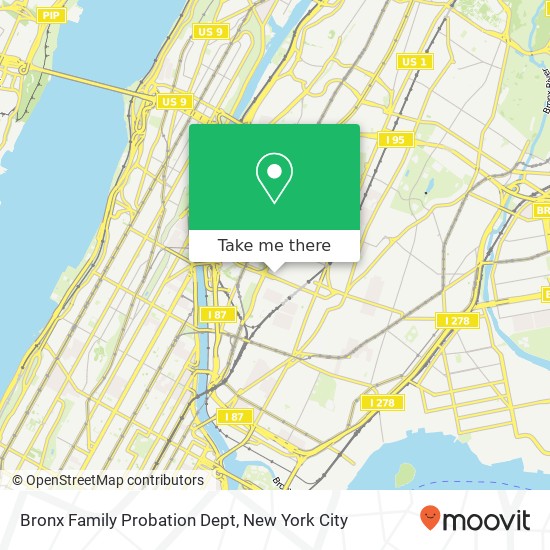 Mapa de Bronx Family Probation Dept