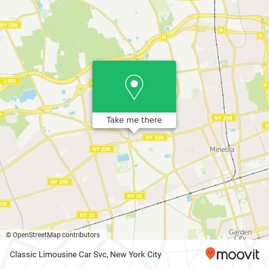 Classic Limousine Car Svc map