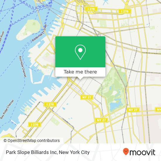 Mapa de Park Slope Billiards Inc