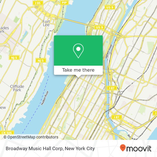 Mapa de Broadway Music Hall Corp