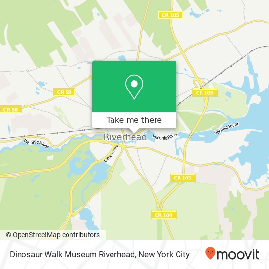 Dinosaur Walk Museum Riverhead map