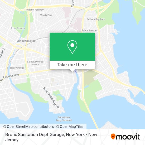 Bronx Sanitation Dept Garage map