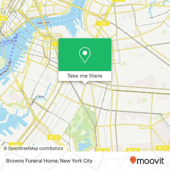 Browns Funeral Home map