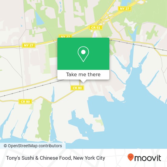 Mapa de Tony's Sushi & Chinese Food