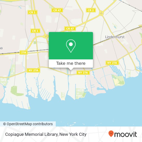 Mapa de Copiague Memorial Library