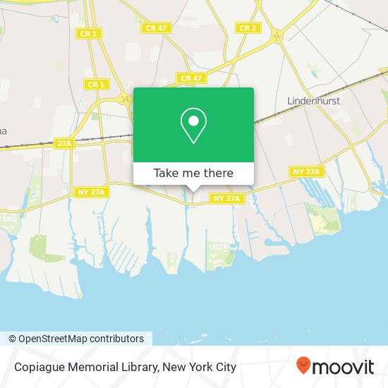 Copiague Memorial Library map