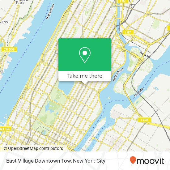 Mapa de East Village Downtown Tow