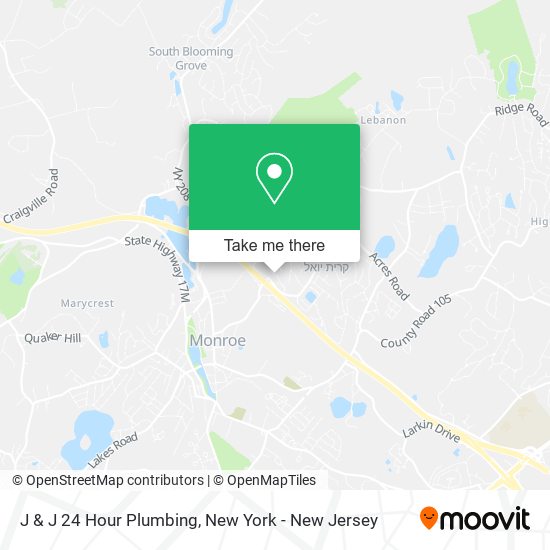 J & J 24 Hour Plumbing map