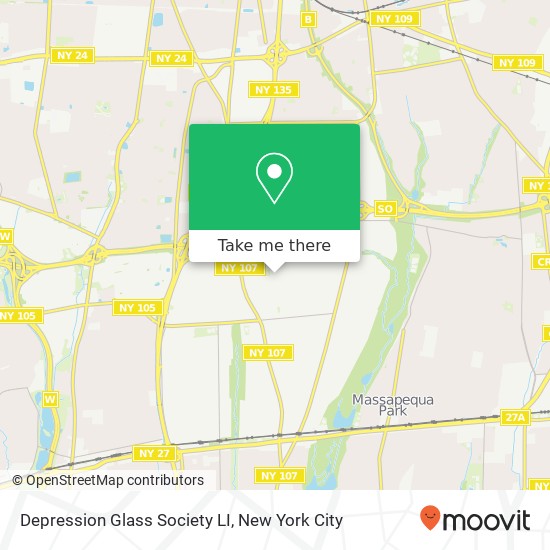 Depression Glass Society LI map