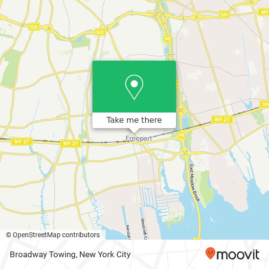 Broadway Towing map