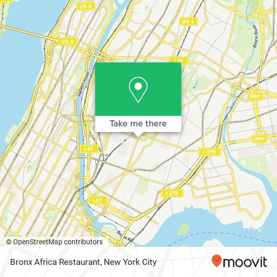 Bronx Africa Restaurant map