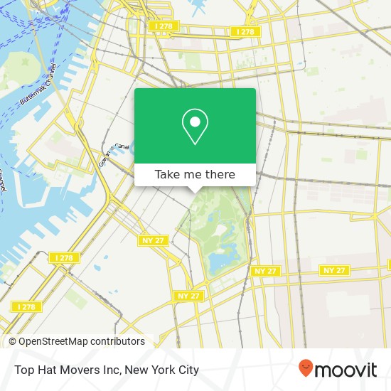 Top Hat Movers Inc map