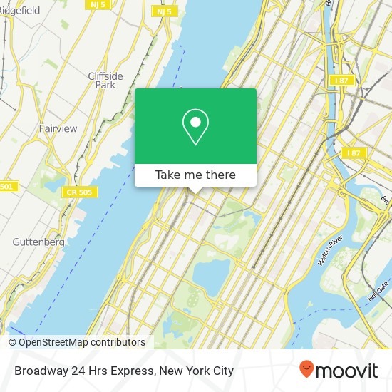 Mapa de Broadway 24 Hrs Express