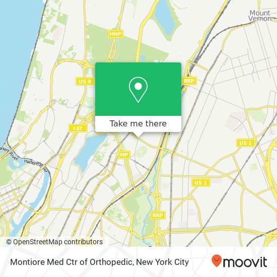 Montiore Med Ctr of Orthopedic map