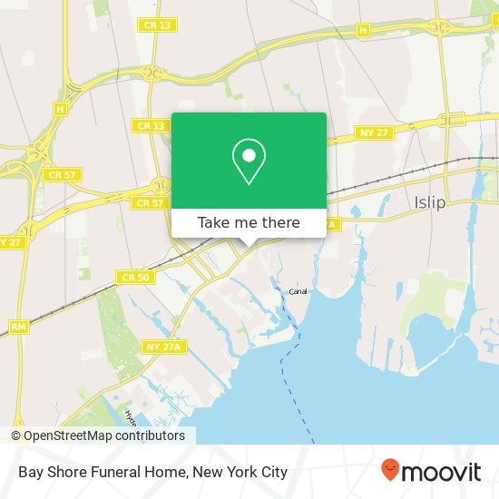 Bay Shore Funeral Home map