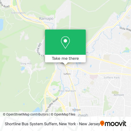 Shortline Bus System Suffern map