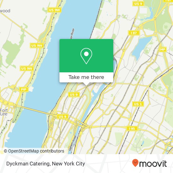 Dyckman Catering map