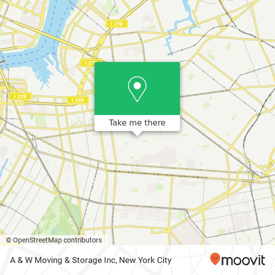 A & W Moving & Storage Inc map