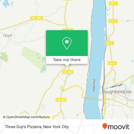 Mapa de Three Guy's Pizzeria