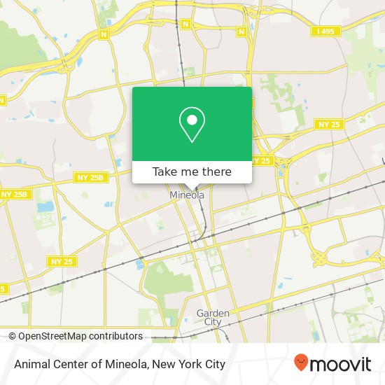 Animal Center of Mineola map
