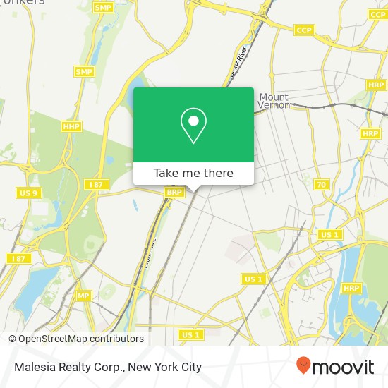 Mapa de Malesia Realty Corp.