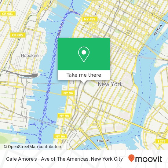 Mapa de Cafe Amore's - Ave of The Americas