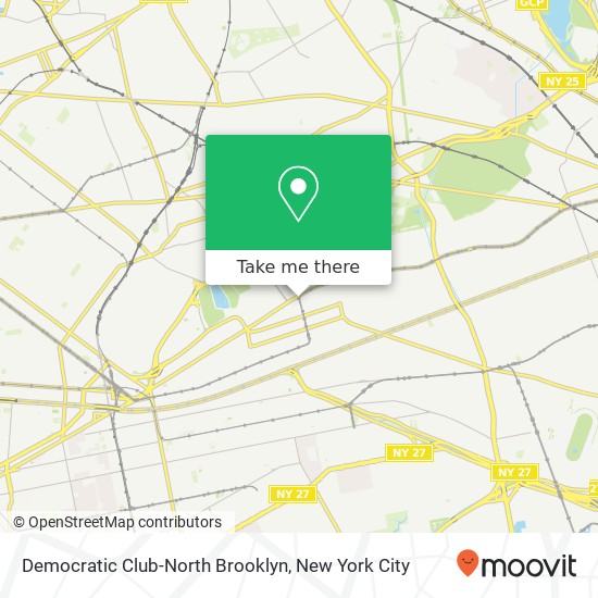 Democratic Club-North Brooklyn map