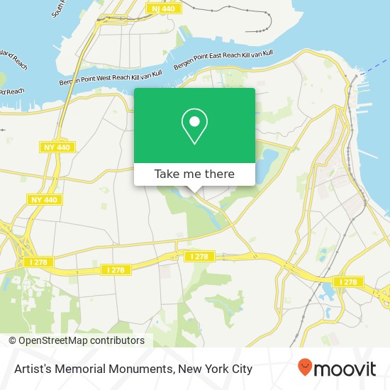 Artist's Memorial Monuments map