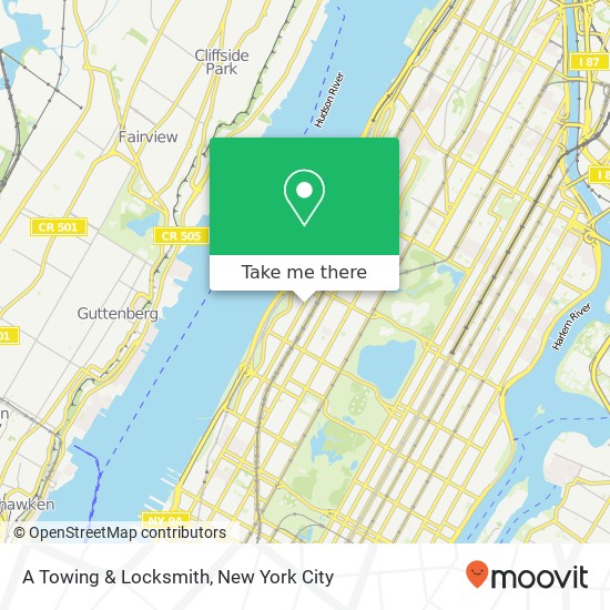 A Towing & Locksmith map