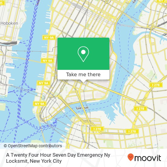 A Twenty Four Hour Seven Day Emergency Ny Locksmit map