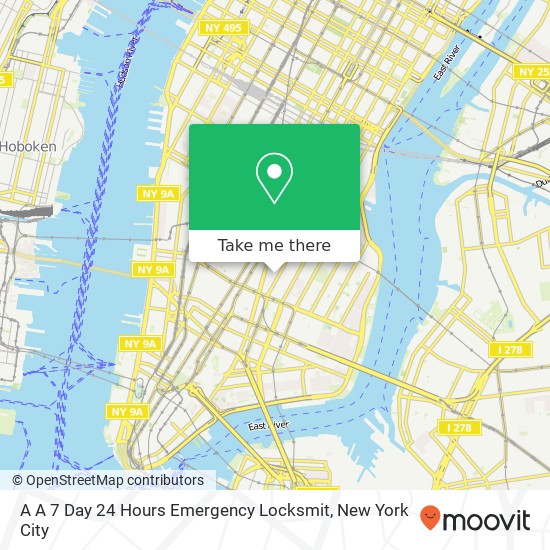 A A 7 Day 24 Hours Emergency Locksmit map
