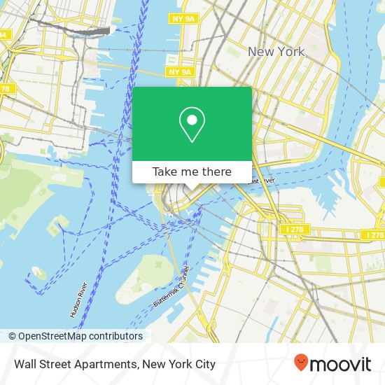 Mapa de Wall Street Apartments