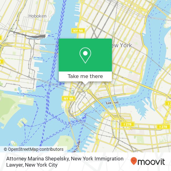 Mapa de Attorney Marina Shepelsky, New York Immigration Lawyer