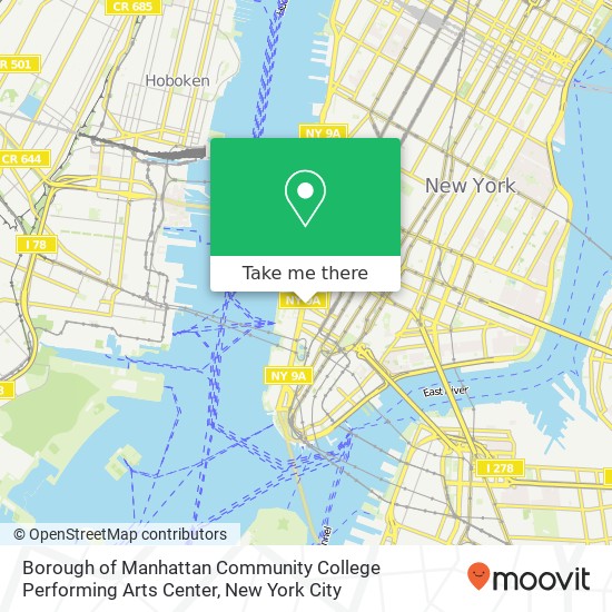 Mapa de Borough of Manhattan Community College Performing Arts Center