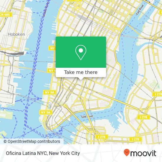 Mapa de Oficina Latina NYC