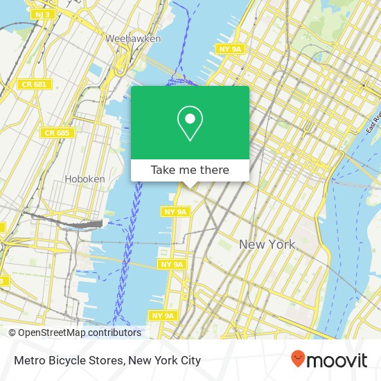 Metro Bicycle Stores map