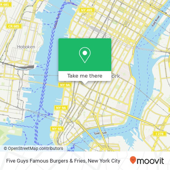 Mapa de Five Guys Famous Burgers & Fries
