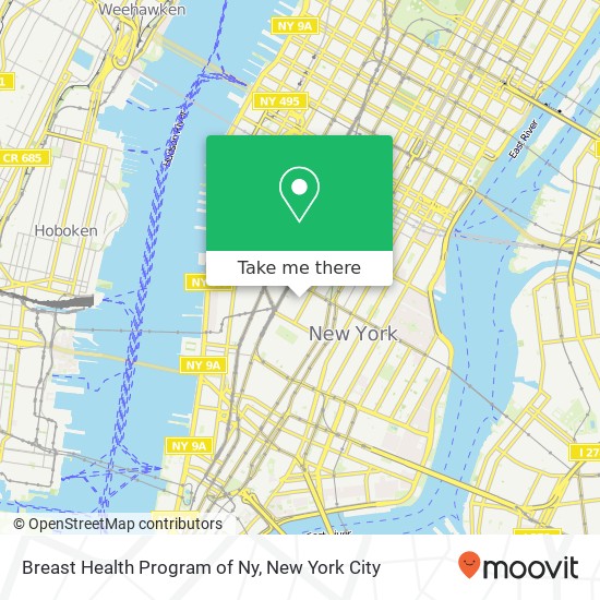 Mapa de Breast Health Program of Ny