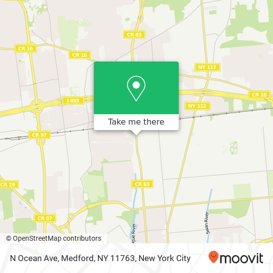 Mapa de N Ocean Ave, Medford, NY 11763