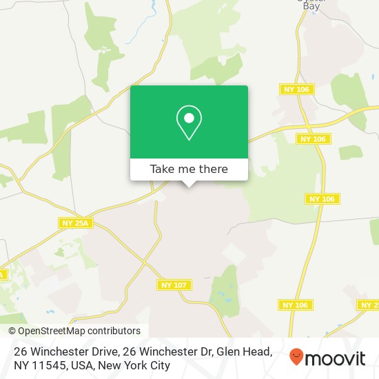 Mapa de 26 Winchester Drive, 26 Winchester Dr, Glen Head, NY 11545, USA