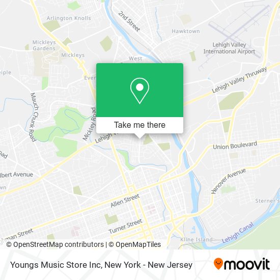 Youngs Music Store Inc map