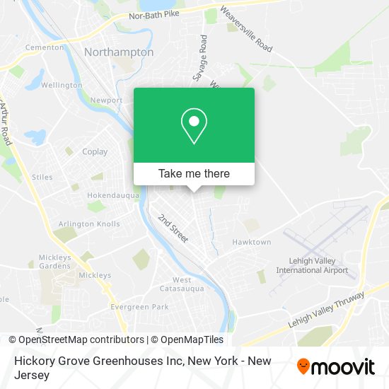 How to get to Hickory Grove Greenhouses Inc in North Catasauqua by Bus